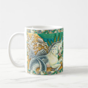 MERHORSE & WHITE OCTOPUS, FANTASY UNICORN HORSE COFFEE MUG