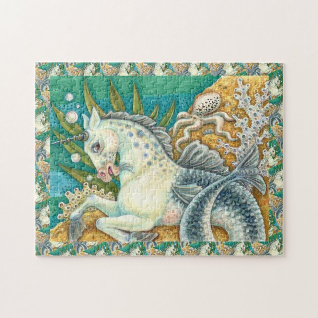 MERHORSE & WHITE OCTOPUS, FANTASY UNICORN HORSE JIGSAW PUZZLE (Horizontal)