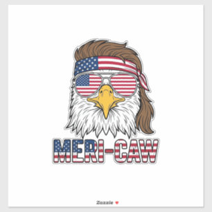 Meri-Caw Patriotic Eagle Vintage Engraving Shirt_1