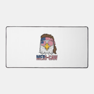 Meri-Caw Patriotic Eagle Vintage Engraving Shirt_1 Desk Mat