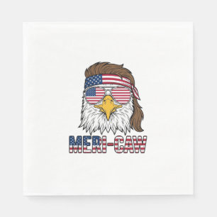 Meri-Caw Patriotic Eagle Vintage Engraving Shirt_1 Napkin