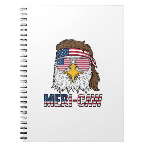 Meri-Caw Patriotic Eagle Vintage Engraving Shirt_1 Notebook
