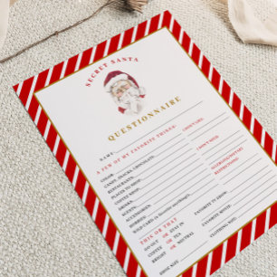 MERI Christmas Secret Santa Questionnaire Card