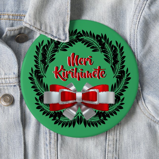 Meri Kirihimete Maori for Merry Christmas 6 Cm Round Badge (In Situ)