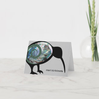 MERI KIRIHIMETE NZ XMAS AOTEAROA NEW ZEALAND KIWI  HOLIDAY CARD