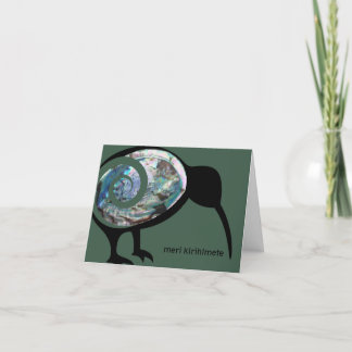 MERI KIRIHIMETE NZ XMAS AOTEAROA NEW ZEALAND KIWI HOLIDAY CARD