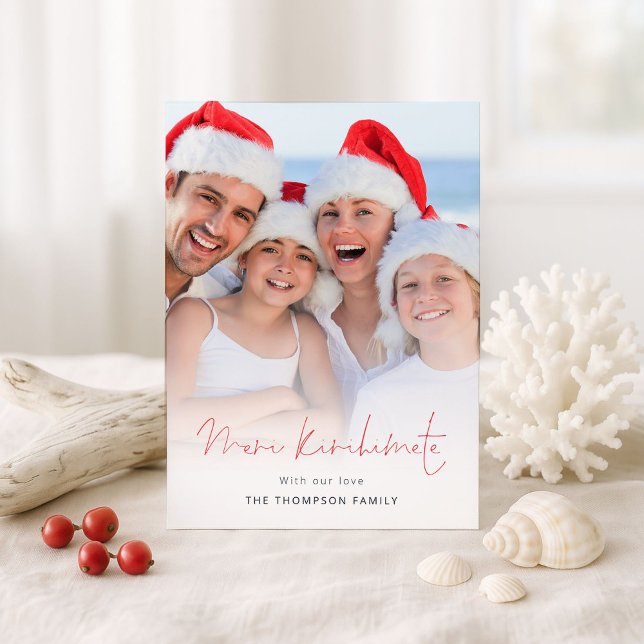 Meri Kirihimete Photo Overlay NZ Christmas  Holiday Card (Creator Uploaded)