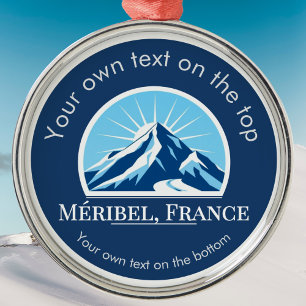 Méribel France ski resort souvenir medal  Metal Ornament