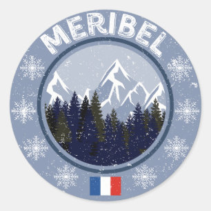 Méribel Ski Resort Classic Round Sticker