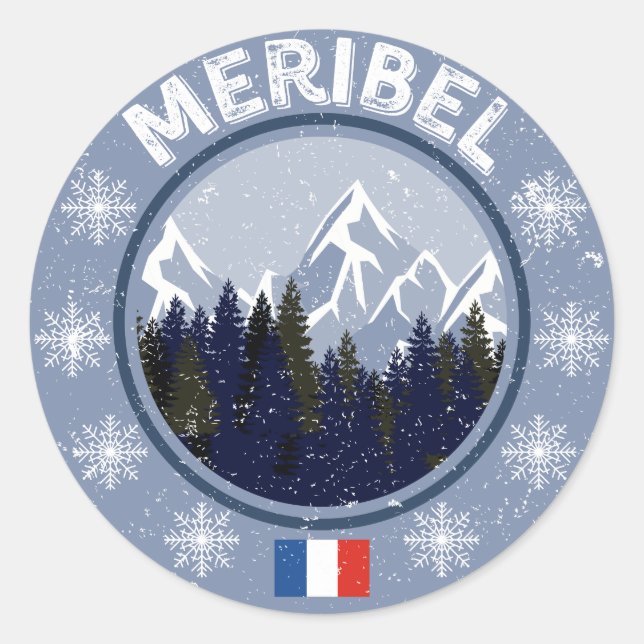 Méribel Ski Resort Classic Round Sticker (Front)
