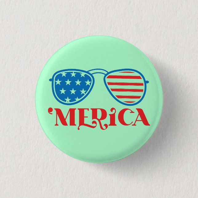 'Merica - 4th of July 3 Cm Round Badge (Front)