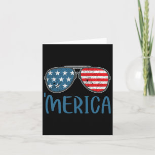 Merica 4th Of July America Retro Sungles American  Card