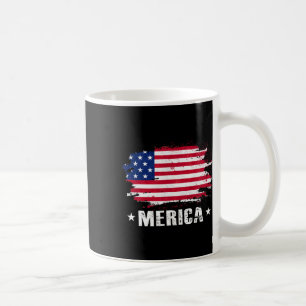 Merica 4th Of July American Flag Patriotic  Coffee Mug