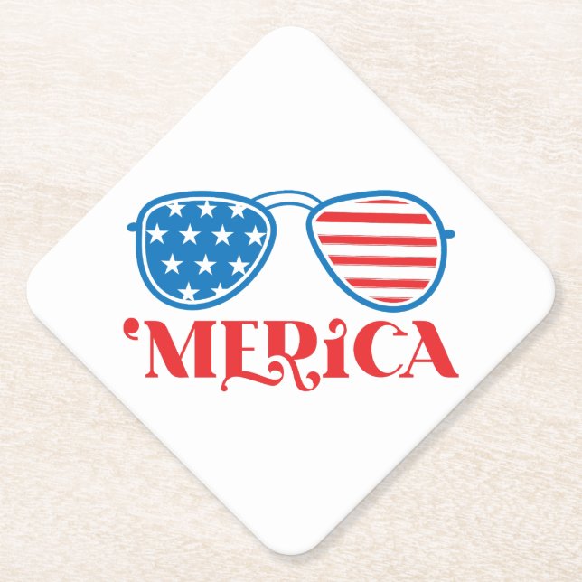 Merica 4th of July Design-32042 Paper Coaster (Front)