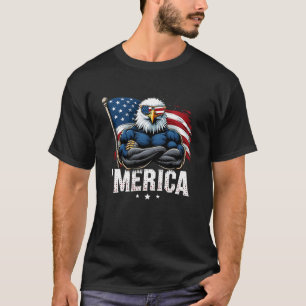 Merica 4th Of July Eagle Patriotic Fun USA Flag Sw T-Shirt