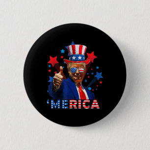 Merica 4th Of July Fireworks Funny Trump Independe 6 Cm Round Badge
