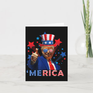 Merica 4th Of July Fireworks Funny Trump Independe Card