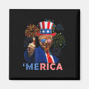 Merica 4th Of July Funny Trump Fireworks Independe Magnet
