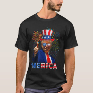 Merica 4th Of July Funny Trump Fireworks Independe T-Shirt