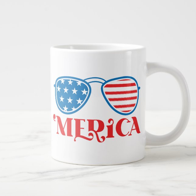 'Merica - 4th of July Large Coffee Mug (Right)