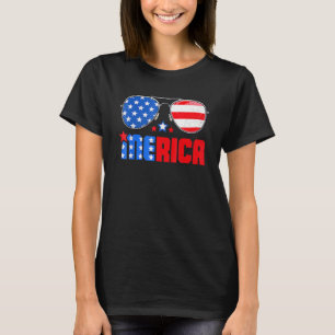 Merica 4th Of July Sunglasses American Flag Patrio T-Shirt