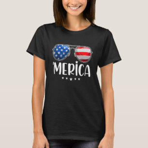 Merica 4th Of July Sunglasses American Flag Patrio T-Shirt