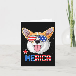 Merica 4th Of July T Shirt Kids Boys Girls Dog Pup Card