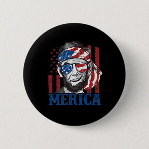 Merica Abraham Lincoln 4th Of July Shirt Men Ameri 6 Cm Round Badge