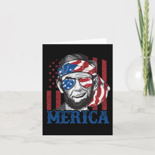 Merica Abraham Lincoln 4th Of July Shirt Men Ameri Card