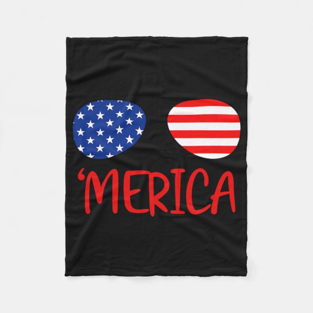 Merica Abraham Lincoln 4th Of July Shirt Men Ameri Fleece Blanket (Front)