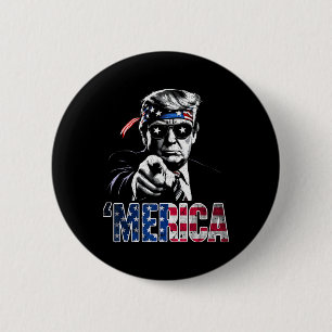 Merica America Funny Trump 4th July 6 Cm Round Badge
