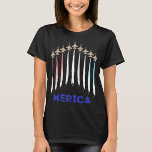 Merica America Jet Flag Trump Patriot Veteran Gift T-Shirt