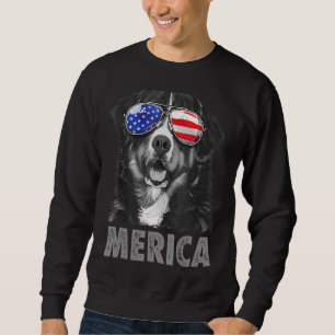 Merica American Flag 4th Of July Bernese Mountain Sweatshirt