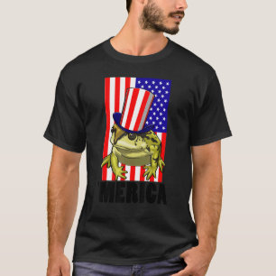 Merica American Flag Frog  Women Frog Love 1 T-Shirt