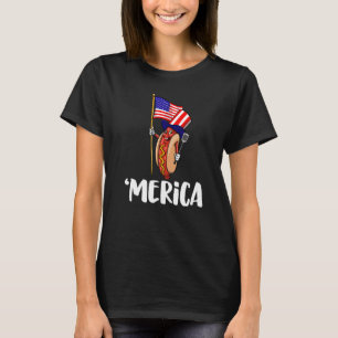 Merica American Flag Frog  Women Frog Love  7 T-Shirt
