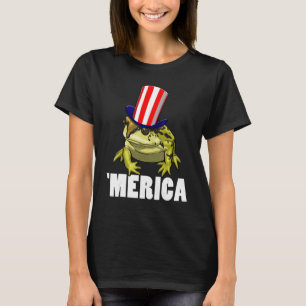 Merica American Flag Frog Women Frog Love 8 T-Shirt