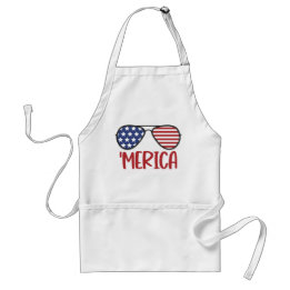 'Merica American Flag sunglasses Standard Apron