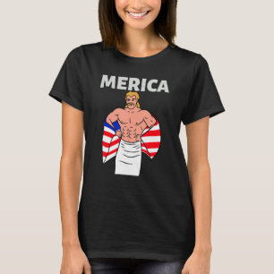 Merica American Mullet Business In Front Party In T-Shirt