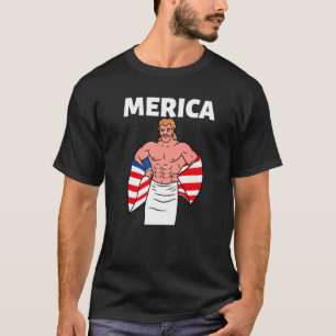 Merica American Mullet Business In Front Party In T-Shirt