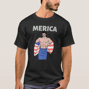 Merica American Mullet Business In Front Party In T-Shirt