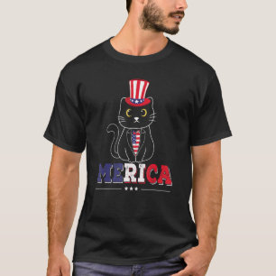 Merica Americat 4th Of July Cat Apparel T-Shirt