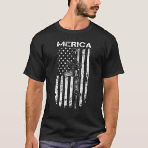 Merica  Ar15 2nd Amendment 4th Of July Usa Flag  G T-Shirt