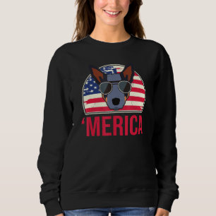 Merica Australian Cattle Dog American Flag 4th Of Sweatshirt