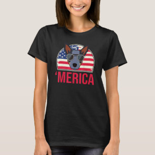 Merica Australian Cattle Dog American Flag 4th Of  T-Shirt
