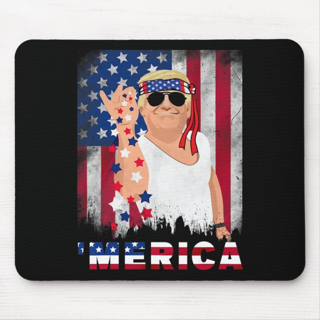 Merica Bae Salt Sprinkle American Flag Patriotics  Mouse Pad (Front)