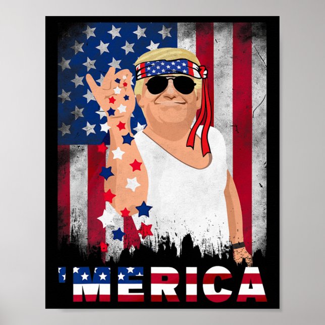 Merica Bae Salt Sprinkle American Flag Patriotics  Poster (Front)