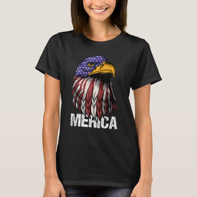 Merica Bald Eagle Independence Day Fourth July 4th T-Shirt (Front)