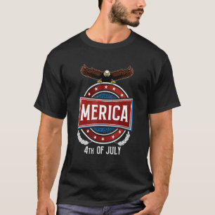 Merica Bald Eagle Independence Day T-Shirt