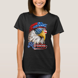 Merica Bald Eagle Mullet 4th Of July American Flag T-Shirt