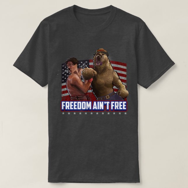 Merica Bear's KO for Liberty  USA America Freedom  T-Shirt (Design Front)